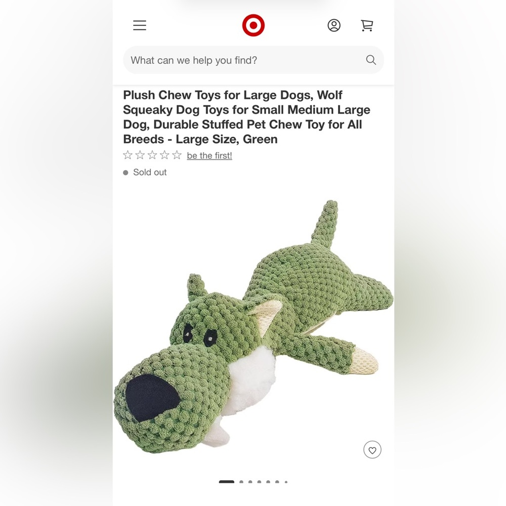 🐾 Green Plush Indestructible Chew Toy for Dogs